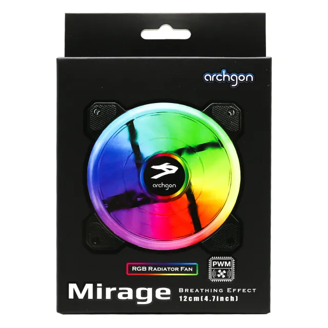 【Archgon亞齊慷】RGBSF12 Mirage PWM RGB(電競風扇-呼吸燈)