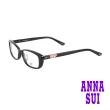 【ANNA SUI 安娜蘇】簡約馬賽克玫瑰造型光學眼鏡-簡約黑(AS607-001)