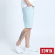 【EDWIN】男裝 EDGE基本五袋短褲(淺藍綠)