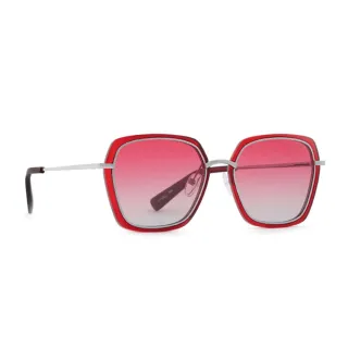 【INVU】瑞士時尚金屬大方框偏光太陽眼鏡-亞洲限定款(透紅-Z1904C)