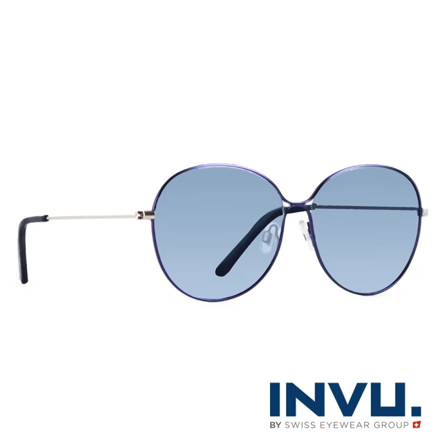 【INVU】瑞士曲線質感偏光太陽眼鏡(藍-T1000C)