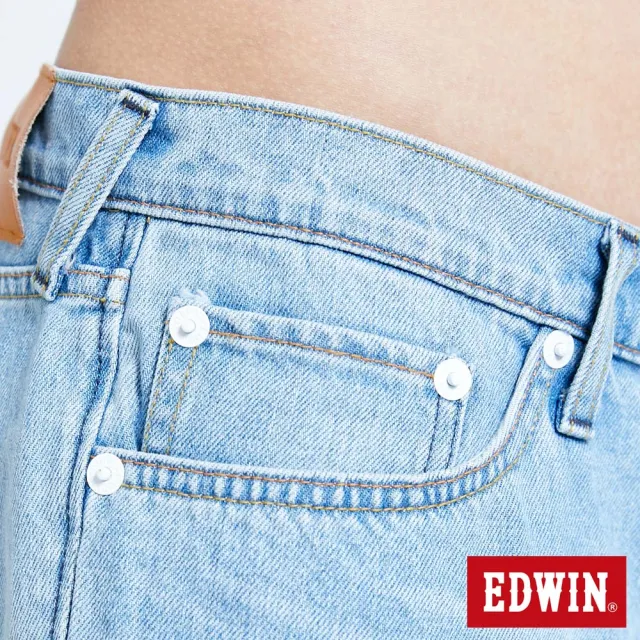 【EDWIN】男裝 仿舊五袋牛仔短褲(漂淺藍)