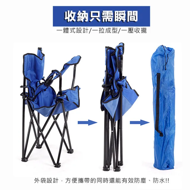 【VENCEDOR】露營折疊扶手椅(烤肉 戶外 露營折疊扶手收納椅 釣魚椅 露營椅 戶外椅 野餐-1入)