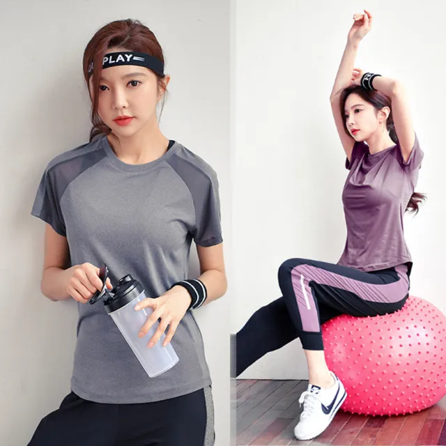 【BODYAIR】性感美背肩拼紗上衣(瑜珈.慢跑.運動.健身.透氣.舞蹈.運動服)