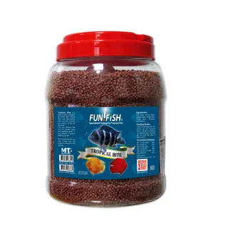 【FUN FISH 養魚趣】觀賞性熱帶魚揚色飼料 中粒1.1kg(適合一般中大型熱帶魚食用)