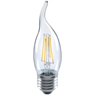 【Luxtek樂施達】買四送一 Led 拉尾蠟燭型燈泡 4W E27 黃光 5入(大螺口 燈絲燈 仿鎢絲燈 同6W LED燈)