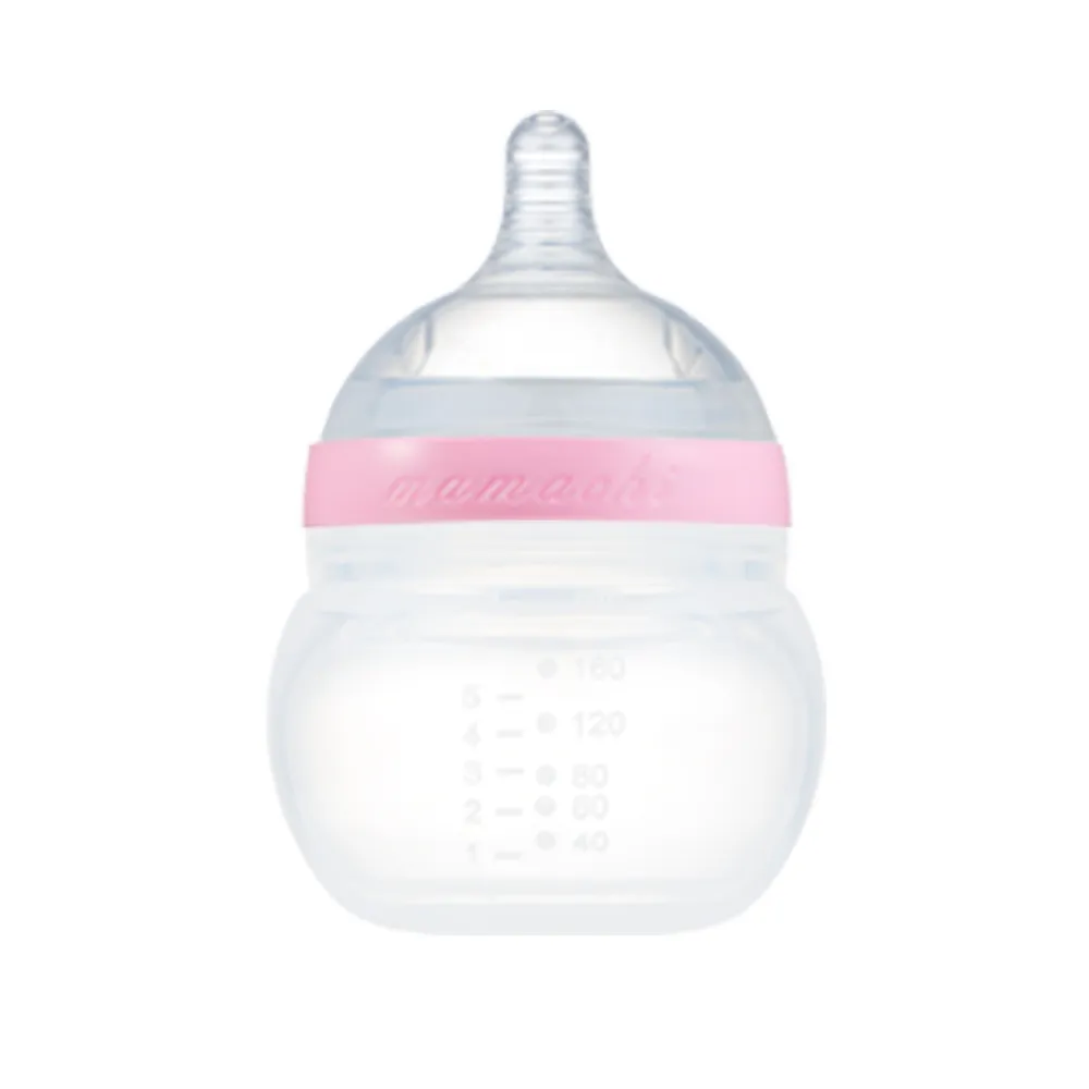 【韓國 MAMACHI】100%醫療級矽膠奶瓶 160ml(粉紅-小 1口 0~3個月適用)