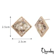 【Quenby】925純銀 韓國流行方形貝殼鍍真金款耳環/耳針-白色(飾品/配件/