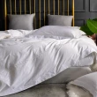 【Betrise】典雅白 輕奢系列 加大頂級300織100%精梳長絨棉素色刺繡四件式被套床包組