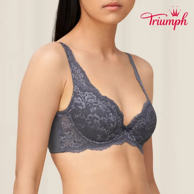 【Triumph 黛安芬】自然優雅系列蕾絲美背內衣 C罩杯(灰)