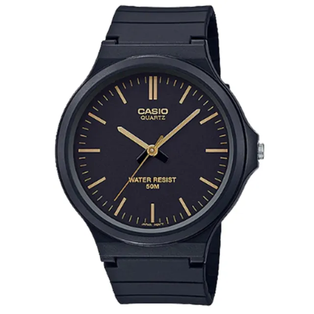 【CASIO 卡西歐】簡約指針錶 樹脂錶帶 黑 防水50米(MW-240-1E2)