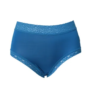 【Chlansilk 闕蘭絹】完美比例40針100%蠶絲中高腰內褲(藍)