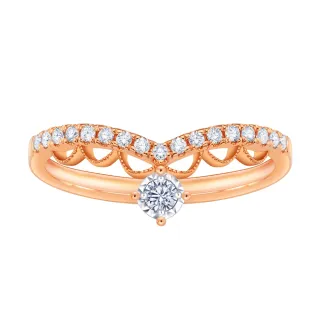 【Just Diamond】Lacy Crown18K玫瑰金系列 鑽石戒指