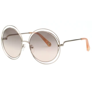 【Chloe’ 蔻依】金屬大框 太陽眼鏡 CE114SD(淡金色  小面版並可裝眼鏡鏈)