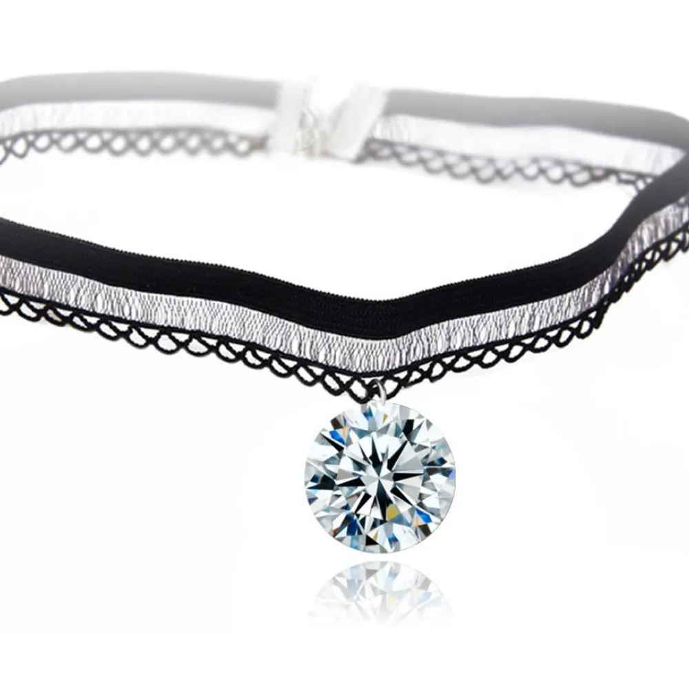 【I.Dear Jewelry】韓系氣質夜店蕾絲晶鑽吊墜珍珠鎖骨鍊頸鍊(8款)