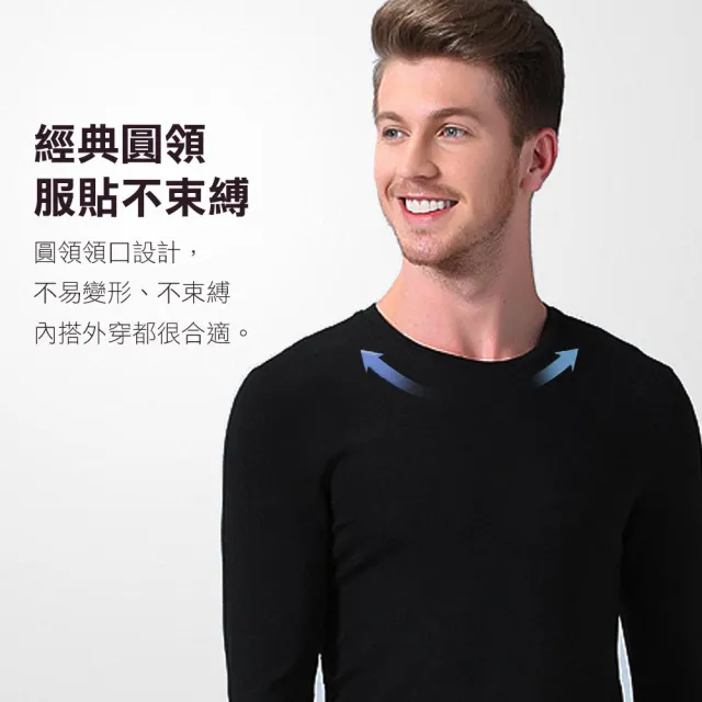 【阿莎&布魯】男款圓領輕量保暖發熱衣 舒適彈性/時尚穿搭/舒適柔感/吸濕排汗(男款/超值3入)