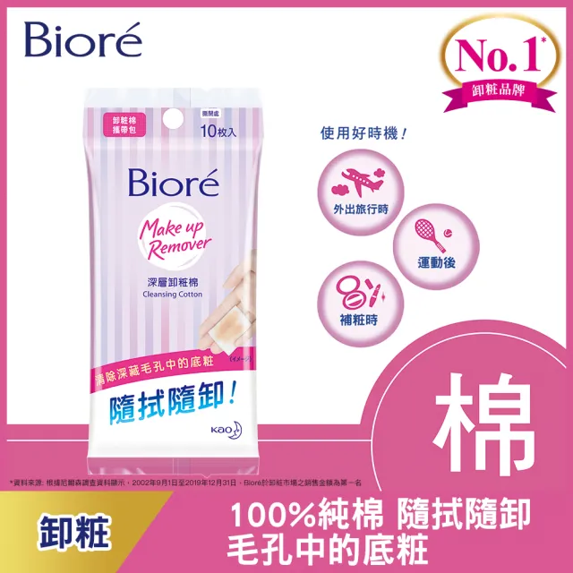 【Biore 蜜妮】深層卸妝棉_攜帶包10片