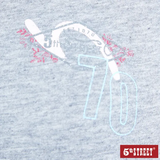 【5th STREET】女美式基本短袖T恤-麻灰色