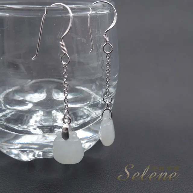 【Selene】錢袋造型翡翠耳環(925銀三款任選)
