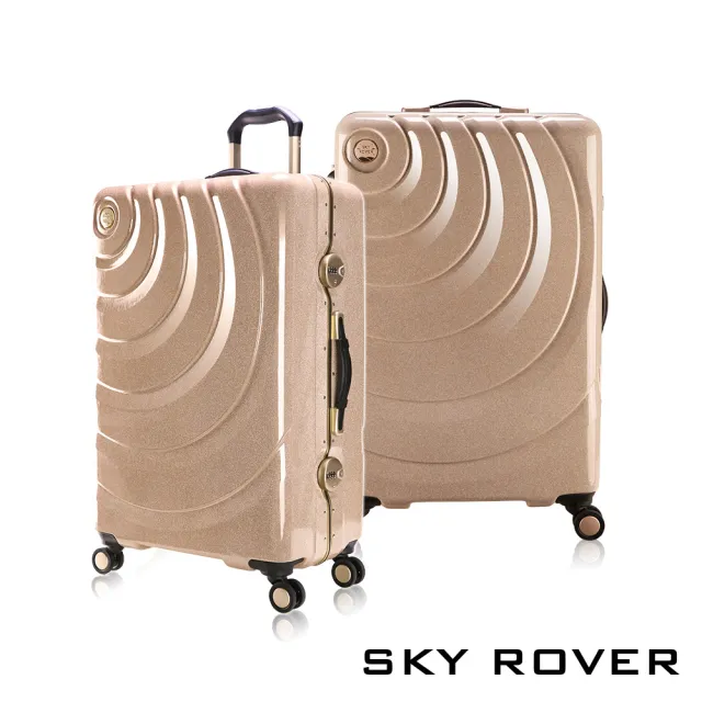 【SKY ROVER】FUN暑價 STARRY 26吋 魔幻金 魔幻星辰鋁框硬殼行李箱 SRI-1547J-26(特殊耀眼星空箱身)