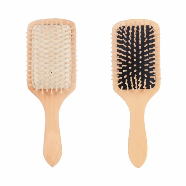 【EZlife】原木氣墊頭皮按摩梳(2入組)