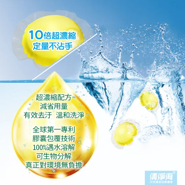 【清淨海】超級檸檬環保濃縮洗衣膠囊/洗衣球(8顆x12包)