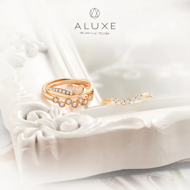 【ALUXE亞立詩】10K金 鑽石戒指 微笑曲線 RW0210