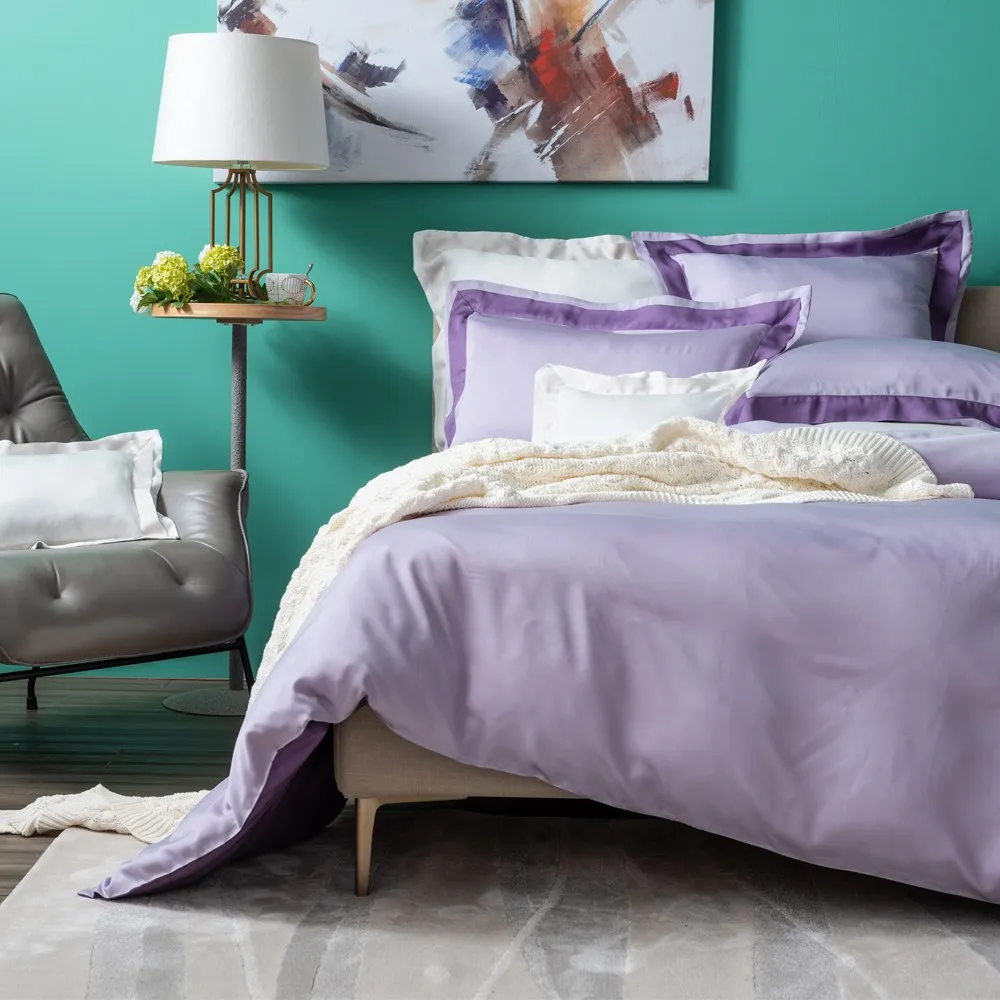 【HOLA】雅緻天絲素色歐式枕套2入絳紫