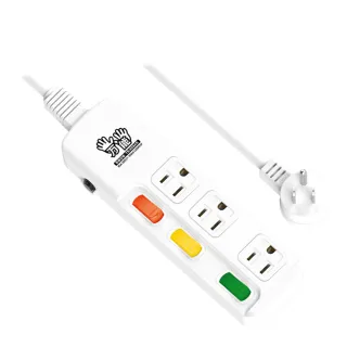 【雙手萬能】3開3插3P防雷擊延長線1.8米