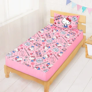 【享夢城堡】單人床包枕套3.5x6.2二件組(HELLO KITTY 閃亮俱樂部-粉)