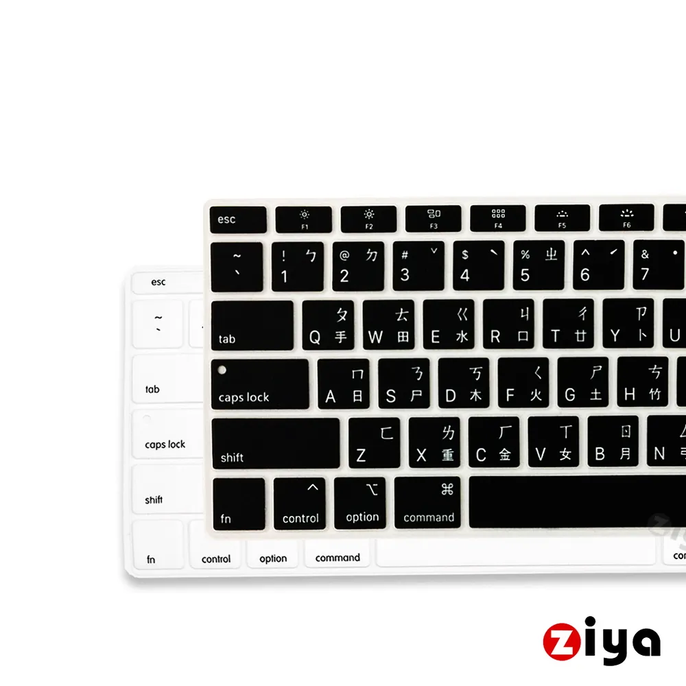 【ZIYA】Apple Macbook Air13 具備 Touch ID 鍵盤保護膜 環保矽膠材質(中文注音 經典色系)
