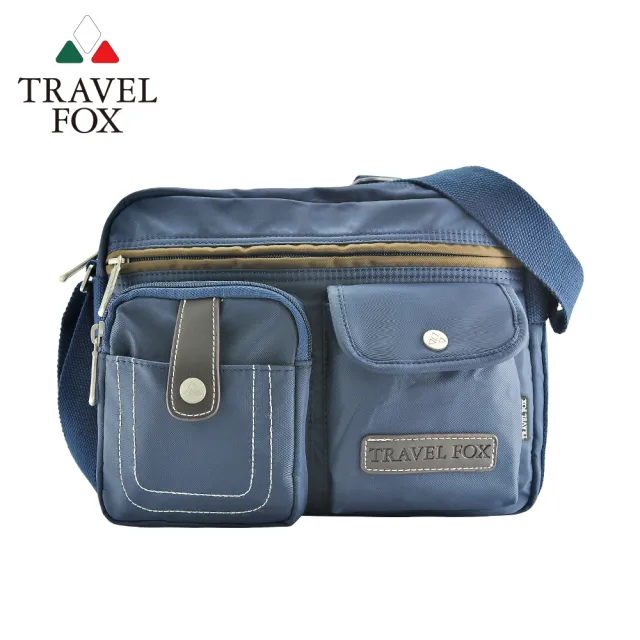 【TRAVEL FOX 旅狐】撞色雙層隨身斜背包/側背包/男包/女包/包包 (TB605-47 藍色)