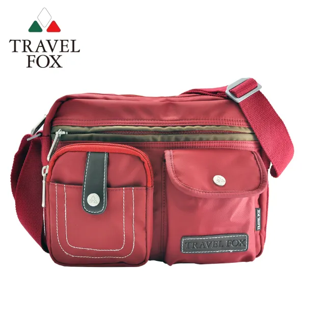 【TRAVEL FOX 旅狐】撞色雙層隨身斜背包/側背包/女包/包包(TB605-04 紅色)