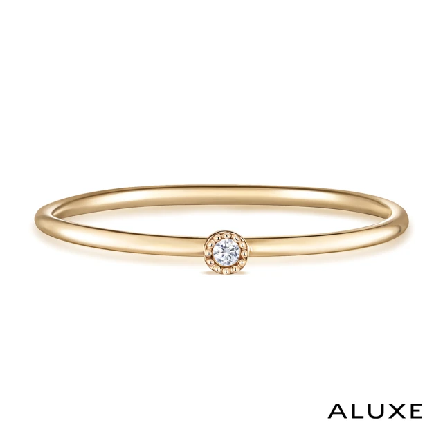 【ALUXE亞立詩】10K 鑽石極簡圓戒指 RW0207