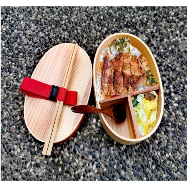 【May Shop】一木一匠雙層日式便當盒學生分格午餐木質飯盒