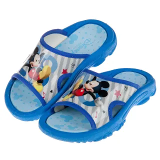 【Disney迪士尼】歡樂米奇藍色兒童拖鞋(D9B370B)