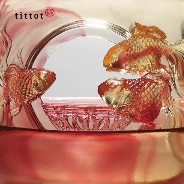tittot 琉園】緣滿金玉_吉獸_魚(琉璃/禮物/玻璃/水晶/藝術品/擺飾/禮贈