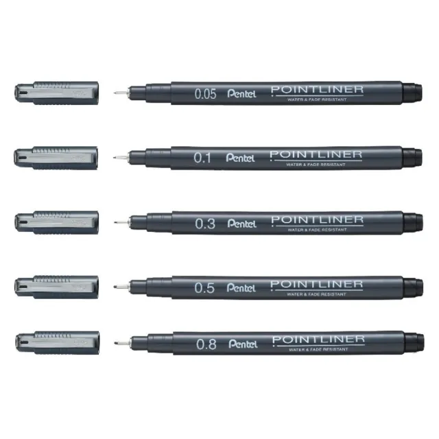 【Pentel 飛龍】S20P-5T  POINTLINER 代針筆(五入組)