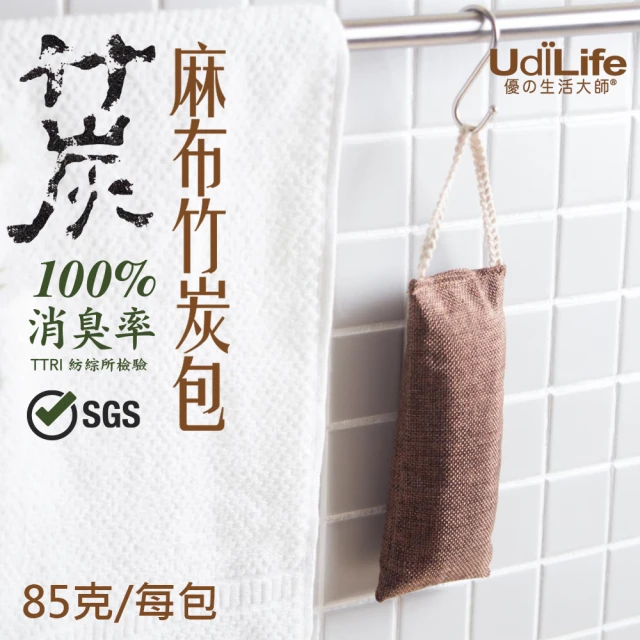 UdiLife 吊掛式-麻布竹炭包85g x 12入組(平衡濕氣 消除異味)