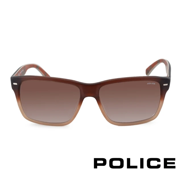 【POLICE】義大利 質感塗鴉個性太陽眼鏡(咖-POS1860-W41M)