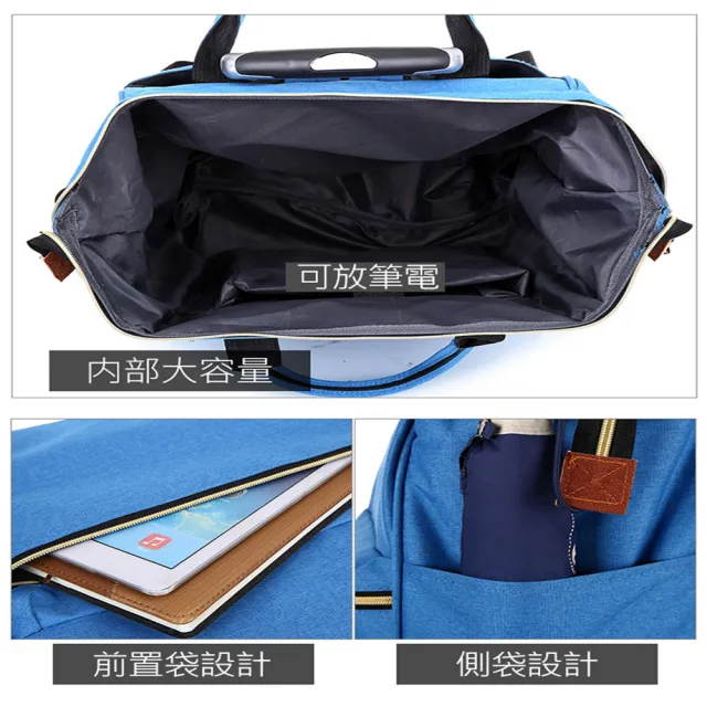 【GoTrip 微旅行】拉桿袋 登機袋 購物車 25吋學院風揹拉兩用前開式拉桿包  湖水藍(悅生活)
