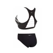 【Zoggs】女性《黑白條紋》競泳款環保兩件式泳衣(成人泳衣/女生泳衣/機能泳衣/環保)