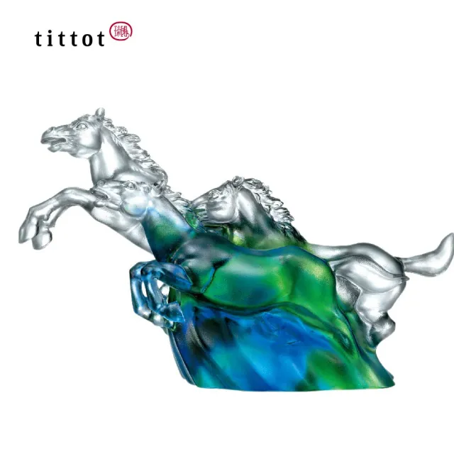 【tittot 琉園】一馬當先_升官_開運(琉璃/禮物/玻璃/水晶/藝術品/擺飾/禮贈/企業/送禮/一/馬/當/先)