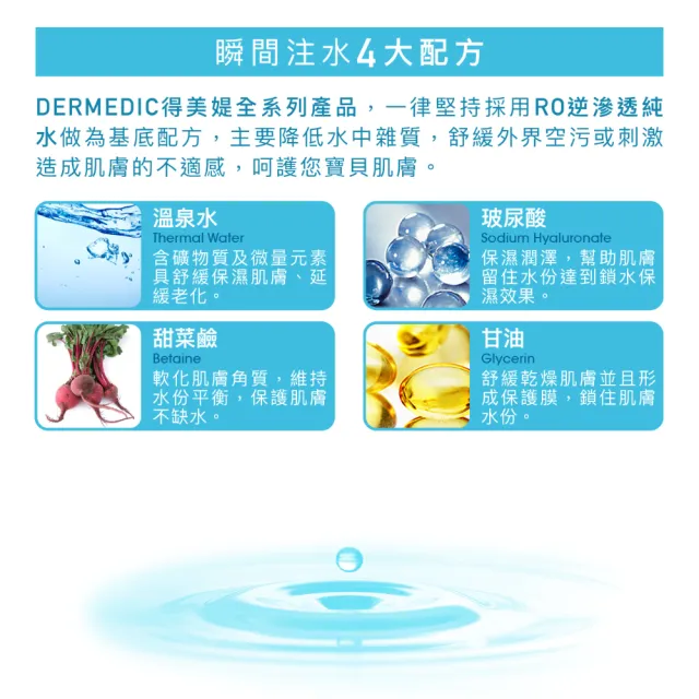 【DERMEDIC 得美媞】玻尿酸超水感舒緩保濕化妝水 200ml(保濕補水 舒緩乾燥)