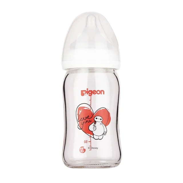 【Pigeon 貝親】迪士尼寬口玻璃奶瓶-米奇/維尼/杯麵-160ml(迪士尼玻璃奶瓶240、160ml貝親)