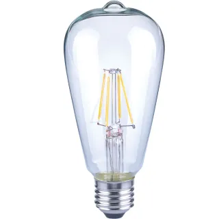 【Luxtek樂施達】愛迪生Led復古燈泡 透明燈罩 全電壓 6.5W E27 黃光 10入(燈絲燈 仿鎢絲燈 同9W LED燈)