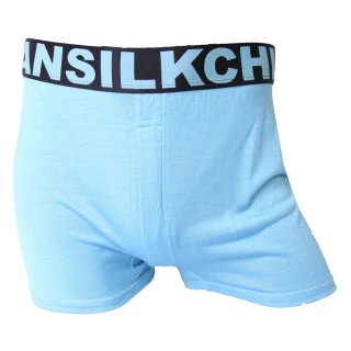 【Chlansilk 闕蘭絹】經典系列100%蠶絲男性寬鬆平口褲(藍)