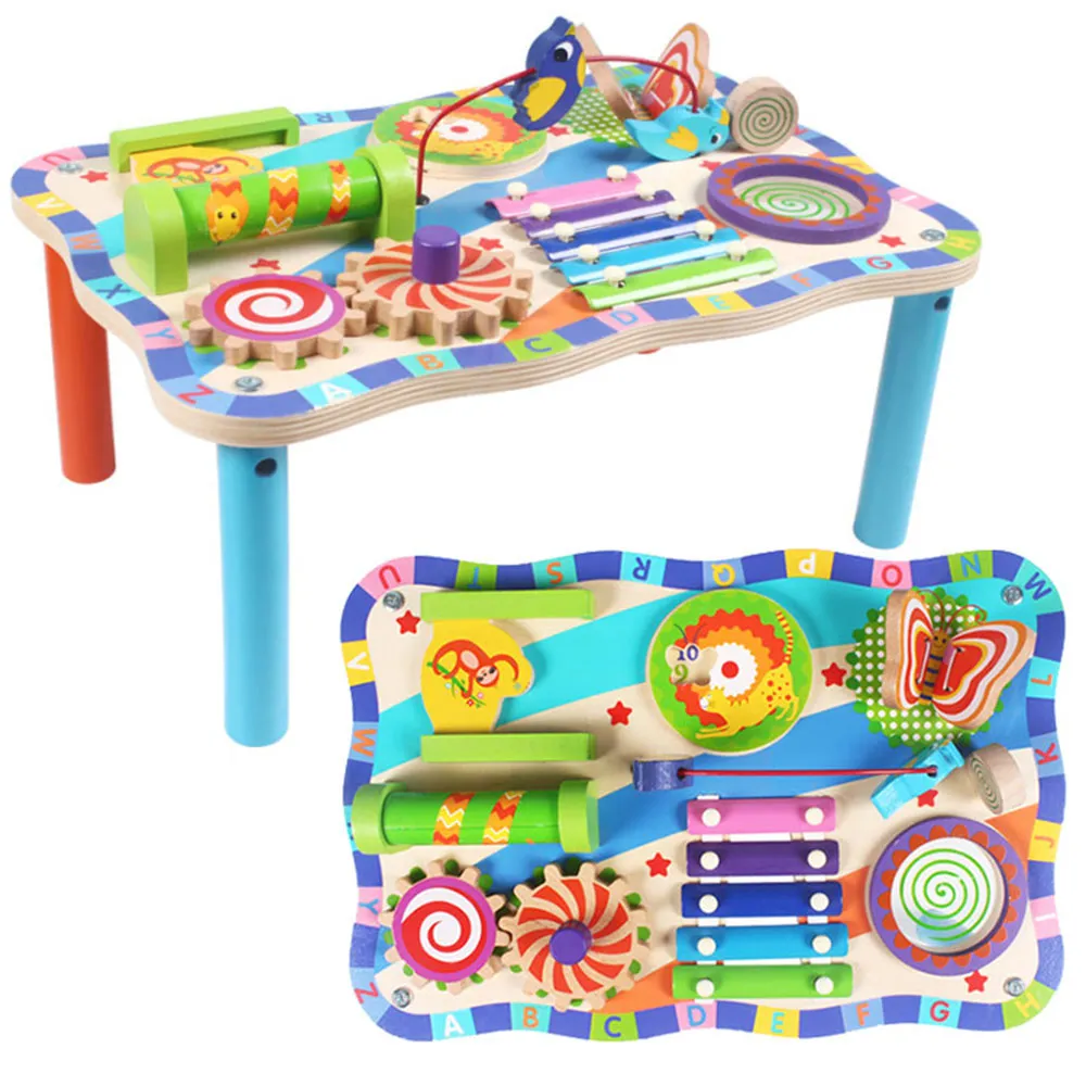 【經典木玩】多功能益智積木玩具桌(兒童玩具桌)