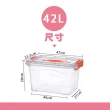 【德利生活】堅固手提透明整理收納箱-42L(1入)