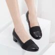 【G.Ms.】小資X麻吉系列-MIT牛皮鬆緊帶粗低跟鞋-J款(黑色)